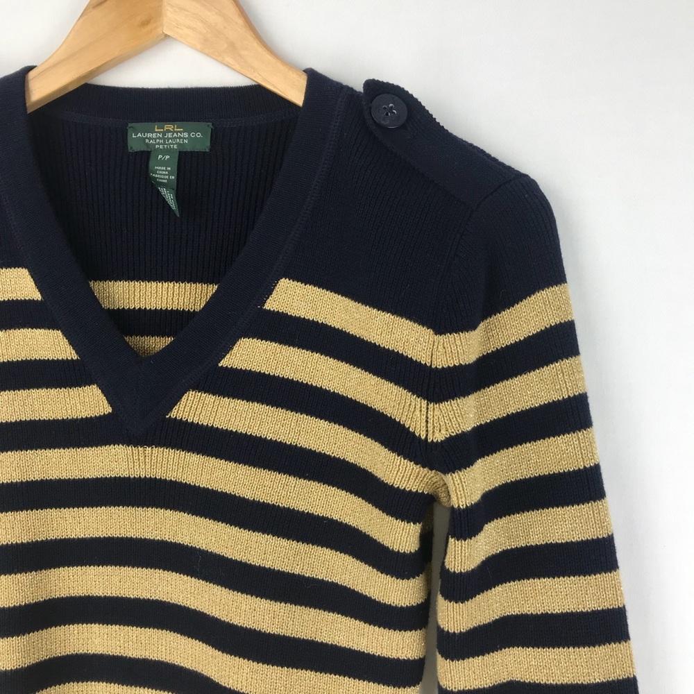 Ralph Lauren | Metallic Striped Sweater - Picture 4 of 8